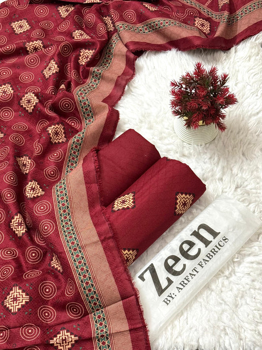 3 Piece Wool Dannak - Unstitched (Printed)